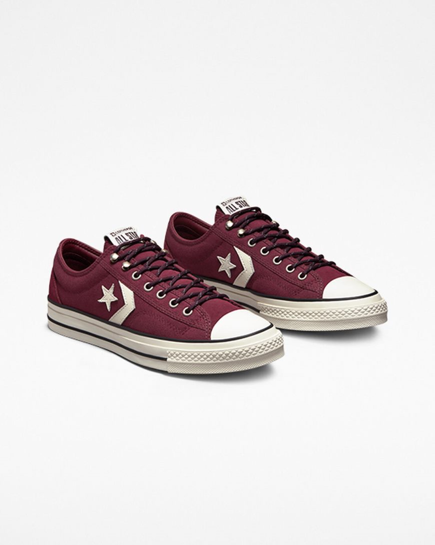 Tenis Converse Star Player 76 Retro Hike Cano Baixo Feminino Bordeaux Escuro Pretas | PT S0PT894